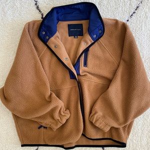 Caramel Blue Button Fleece jacket